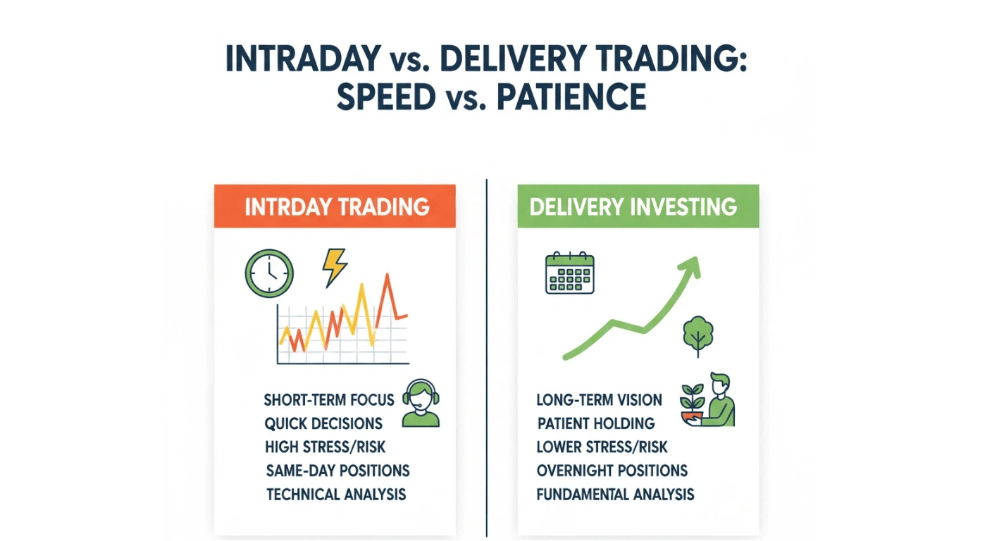 Intraday vs Delivery Trading - Fast paced vs Patience