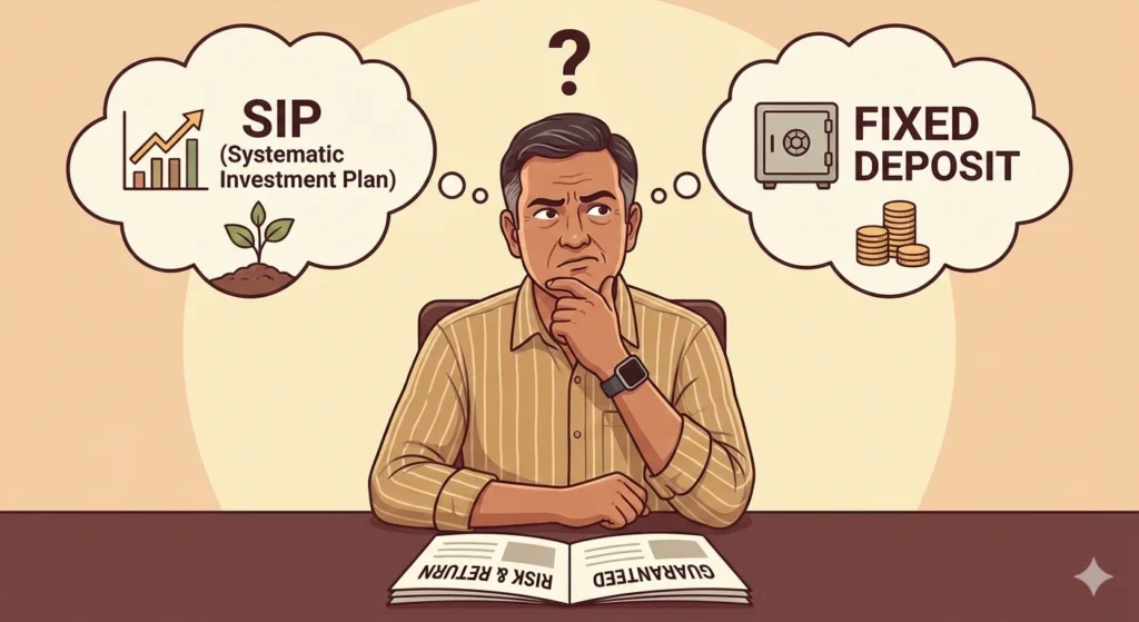 sip vs fixed deposit explained for beginners.