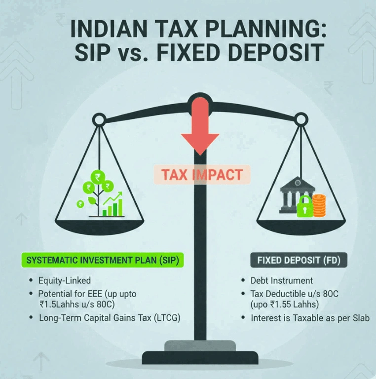 SIP vs FD Tax Differences