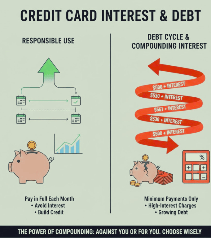 Credit Card Interest & Debt explained simply & clearly.