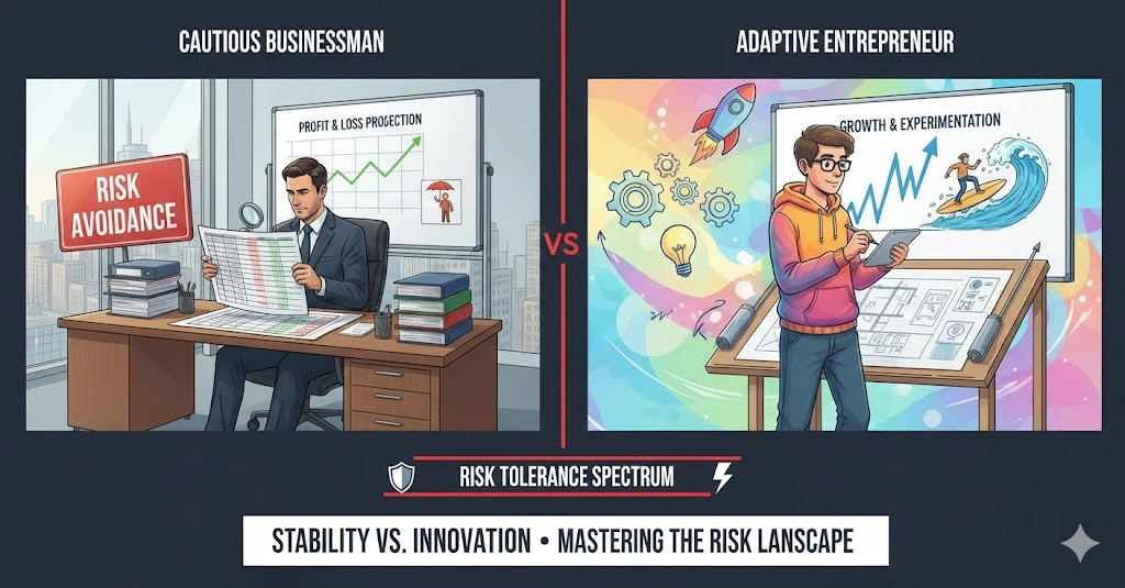 entrepreneur vs businessman risk difference