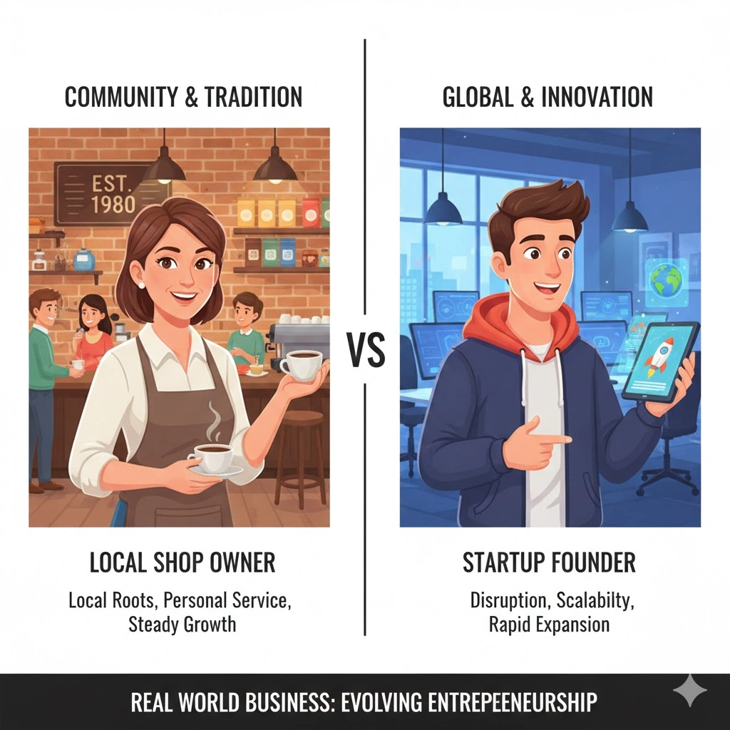 entrepreneur vs businessman real example