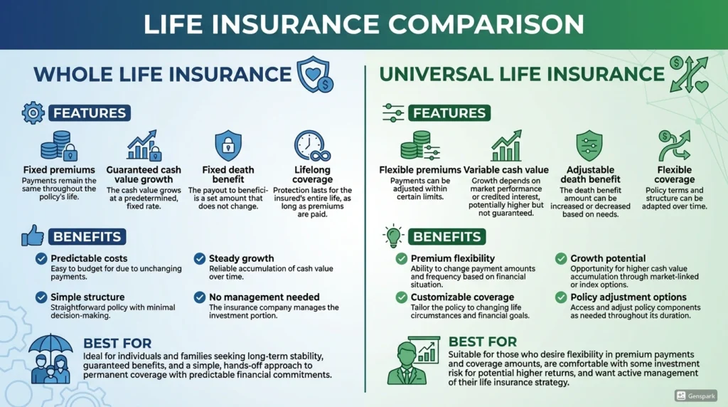 what is life insurance types comparison whole vs universal