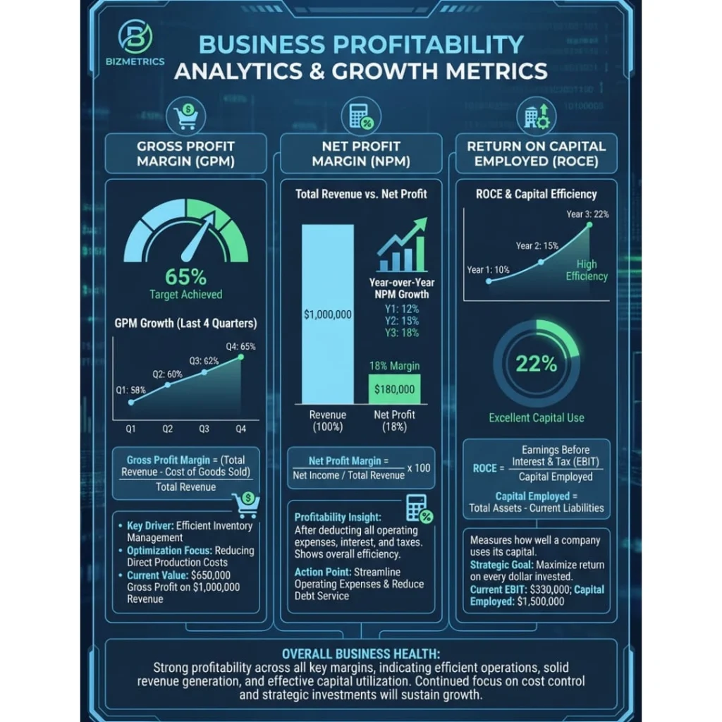 finance ratios gross margin, profit margin ,ROCE explained.