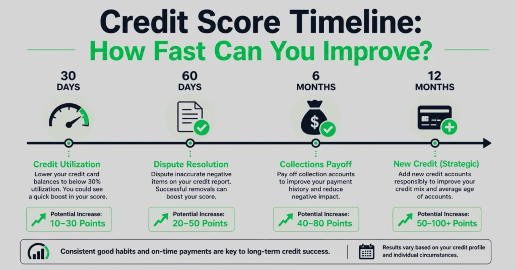 Credit Score Timeline-How fast one can improve
